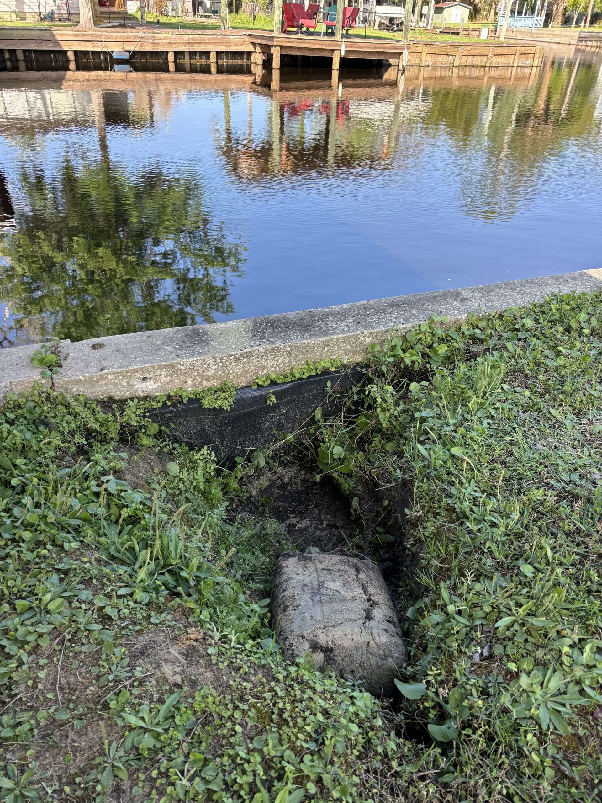 Lake George - Bulkhead erosion repair - before